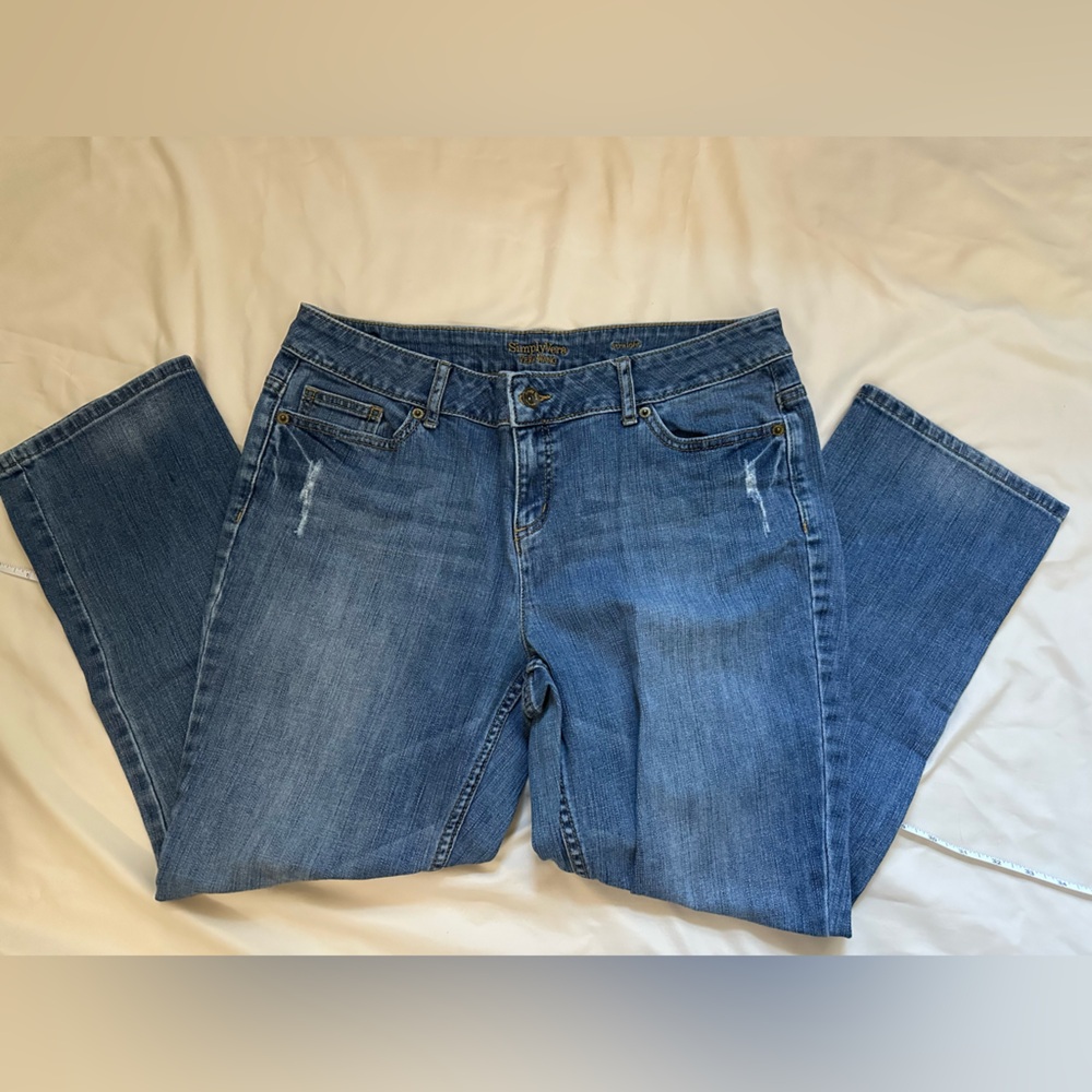 Simply Vera Vera Wang Blue Ankle Cropped Jeans